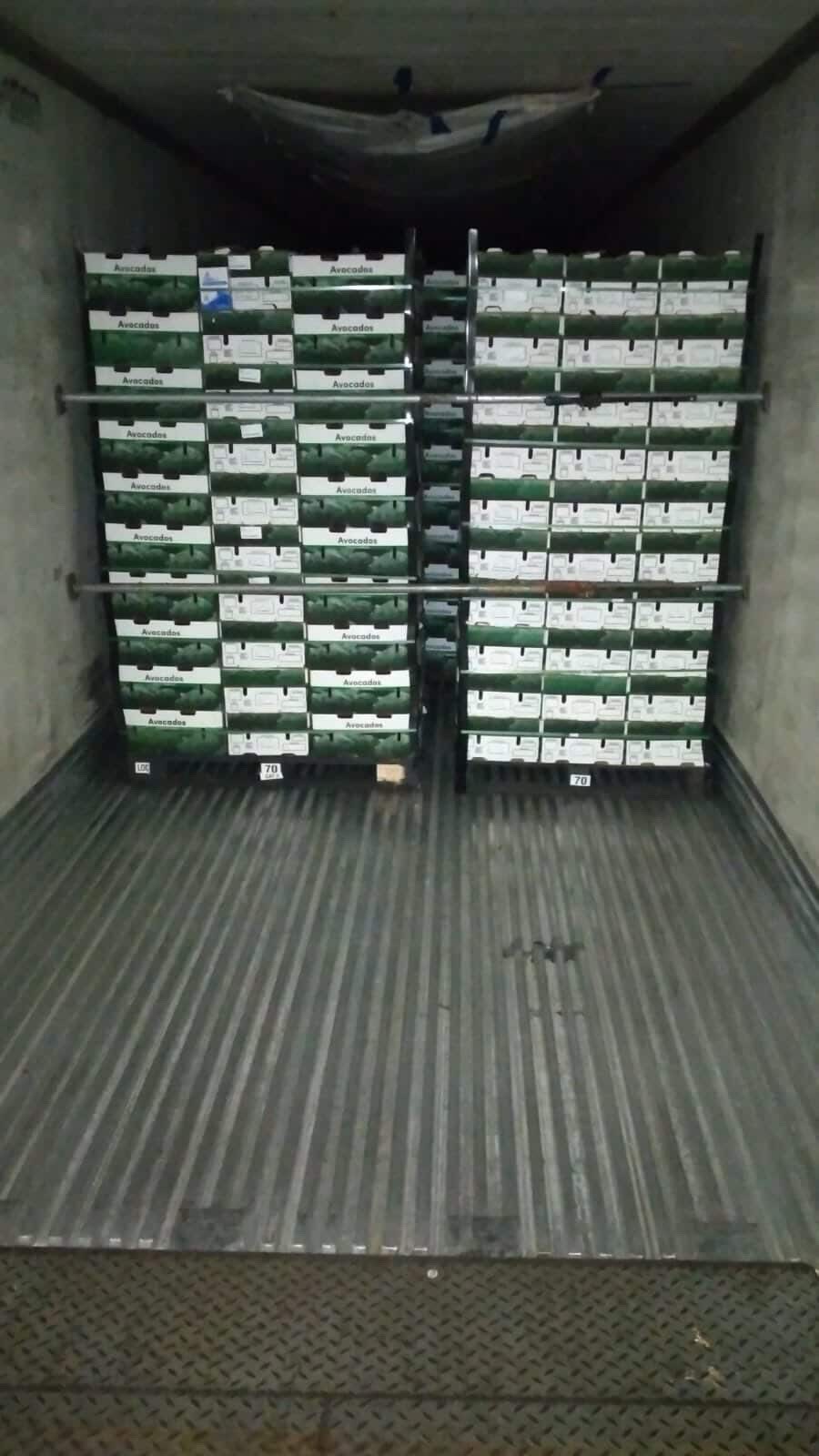 Carga de cajas en transporte refrigerado